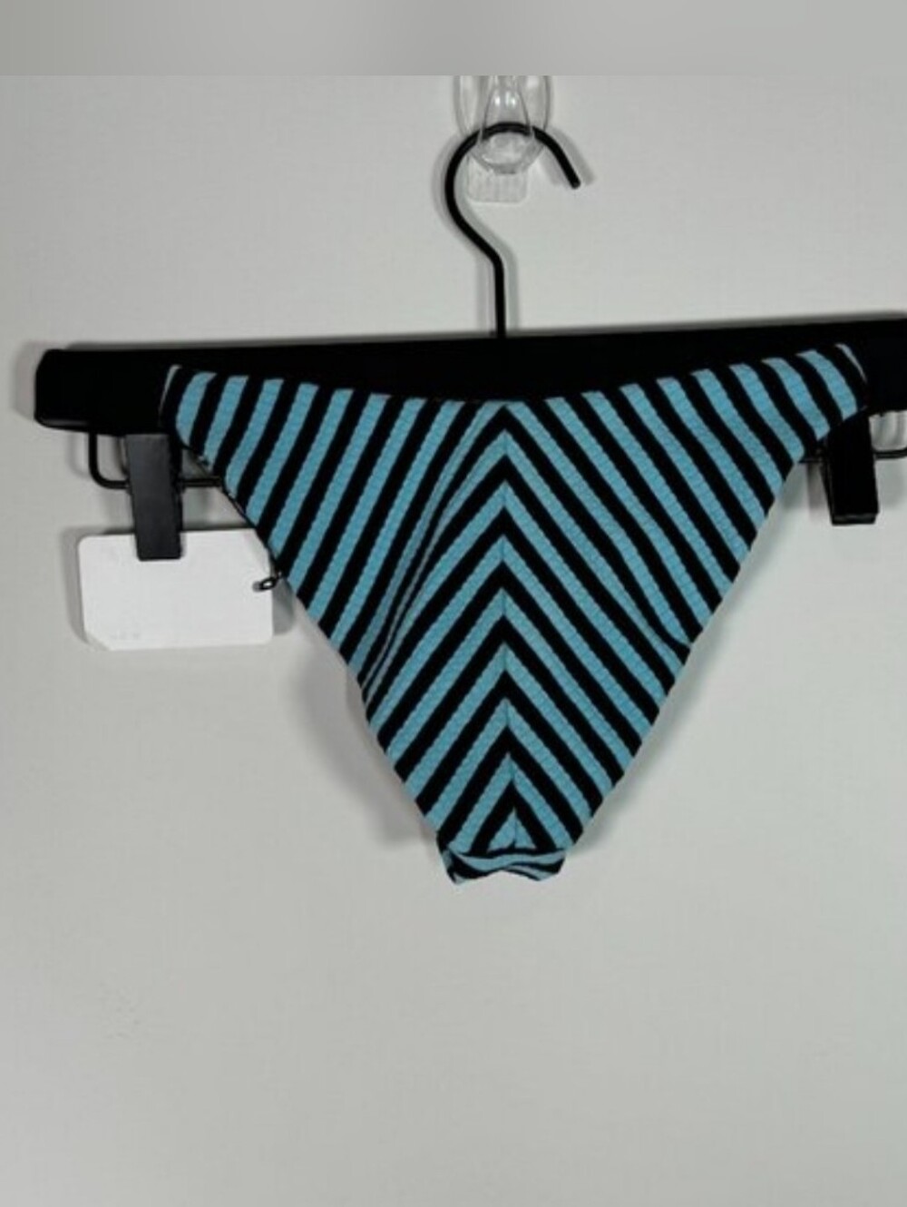 Rays For Days Sky and Black Striped Bikini Set - Picture 4 of 6